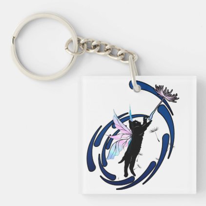 Cosmic Cat Dandelion Keychain