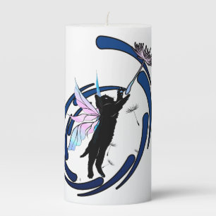 Cosmic Cat Dandelion Pillar Candle