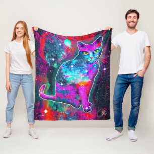 Cosmic Cat Delta Fleece Blanket