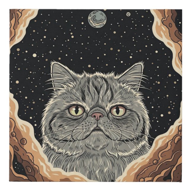 Cosmic Cat Faux Canvas Print (Front)