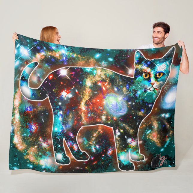 Cosmic Cat Gamma Fleece Blanket (In Situ)