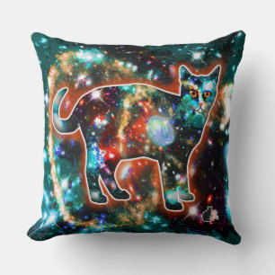 Cosmic Cat Gamma Throw Pillow