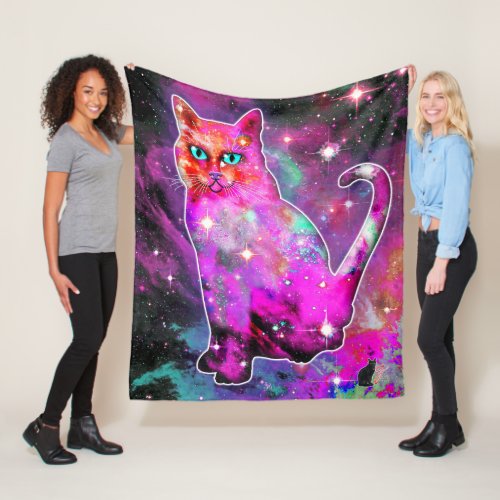 Cosmic Cat Iota Fleece Blanket