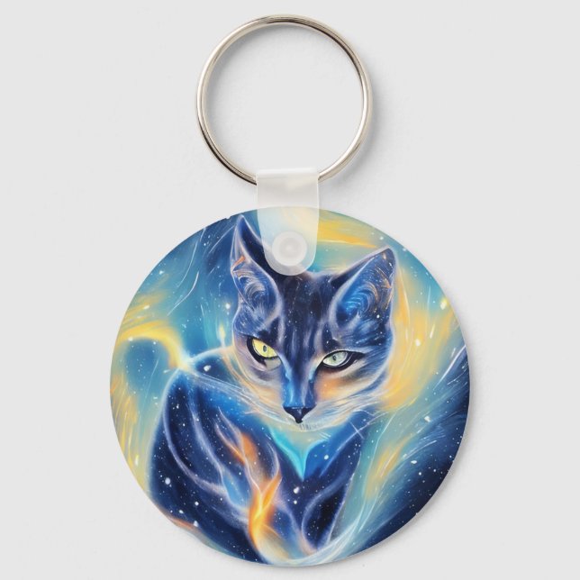 Cosmic Cat Keychain (Front)