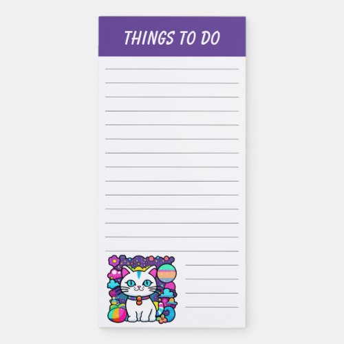 Cosmic Cat Lined To Do List  Magnetic Notepad