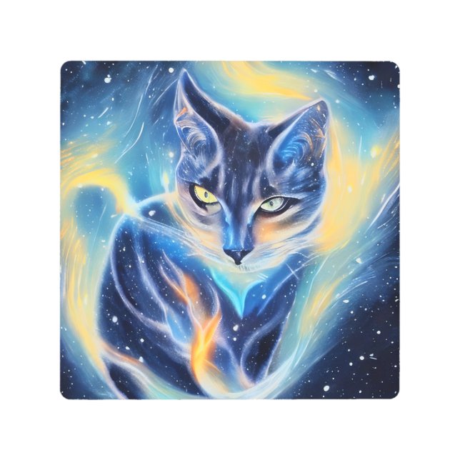 Cosmic Cat Metal Print (Front)
