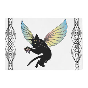 Cosmic Cat Moon and Stars Placemat