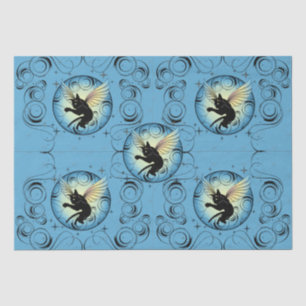 Cosmic Cat Moon and Stars Tissue Paper