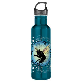 Cosmic Cat Moon and Stars Water Bottle