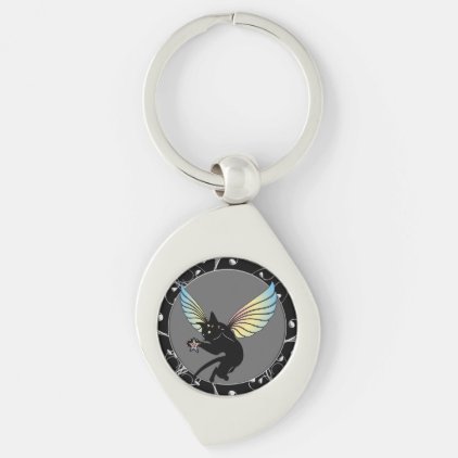 Cosmic Cat Moon Keychain