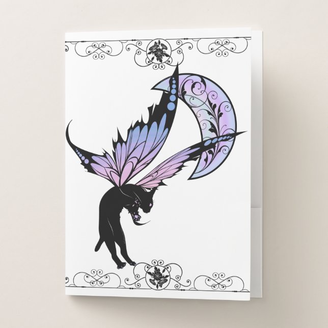 Cosmic Cat Moon Pocket Folder (Front)