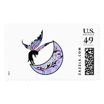 Cosmic Cat Moon Postage