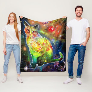 Cosmic Cat Omicron Fleece Blanket
