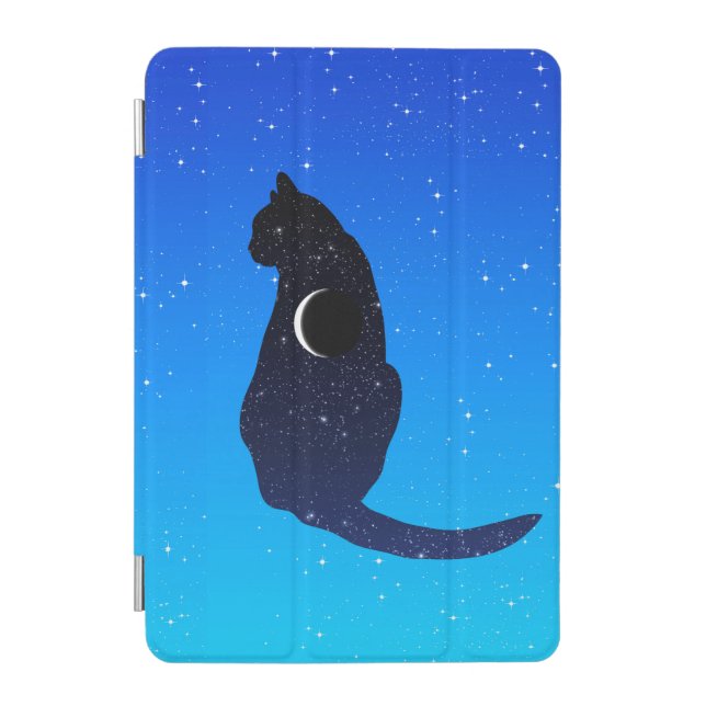 Cosmic Cat on a Starry Sky Background iPad Mini Cover (Front)
