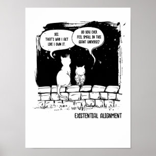 Cosmic Cat Perspective Funny Cat Art Poster