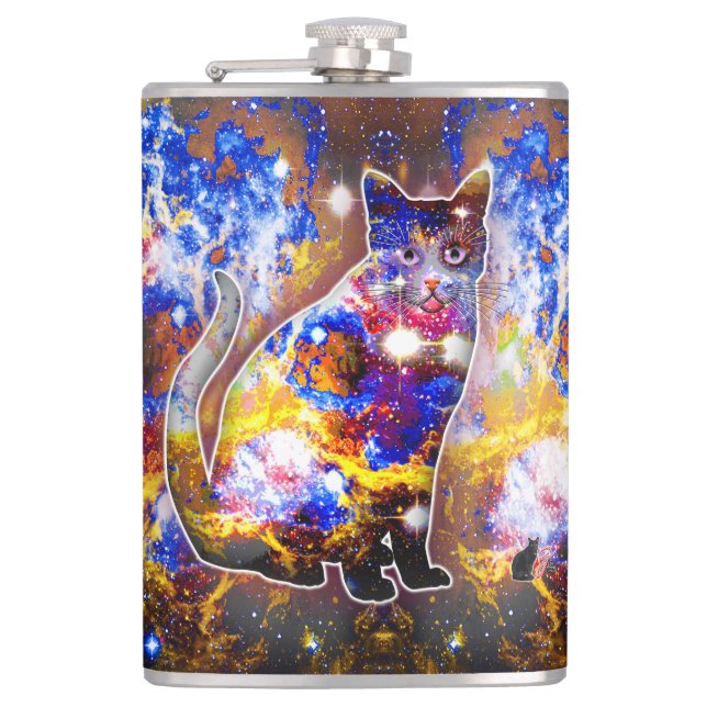 Cosmic Cat Psi Flask (Front)