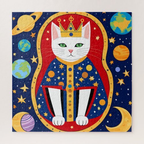 Cosmic Cat Royalty I Jigsaw Puzzle
