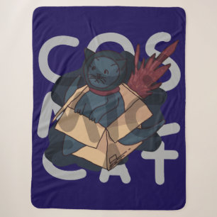 Cosmic Cat Sherpa Blanket