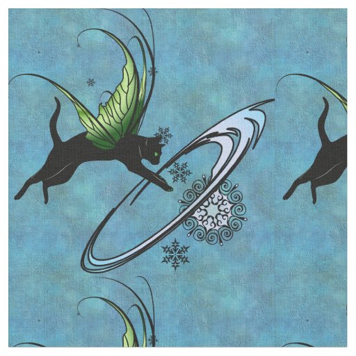 Cosmic Cat Snowflake Fabric