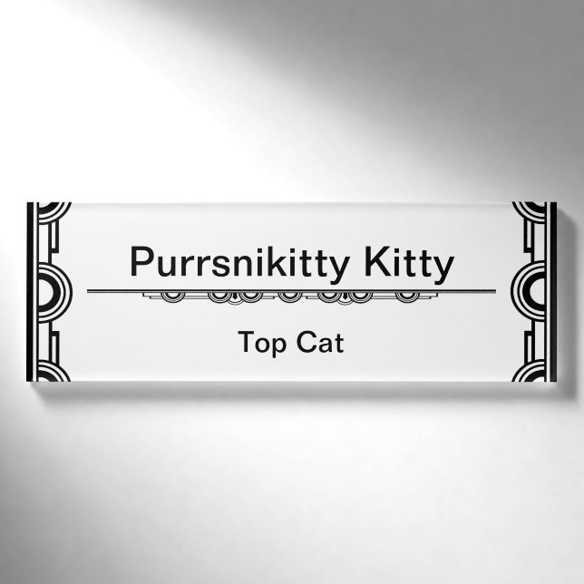 Cosmic Cat Snowflake Name Tag (Front)