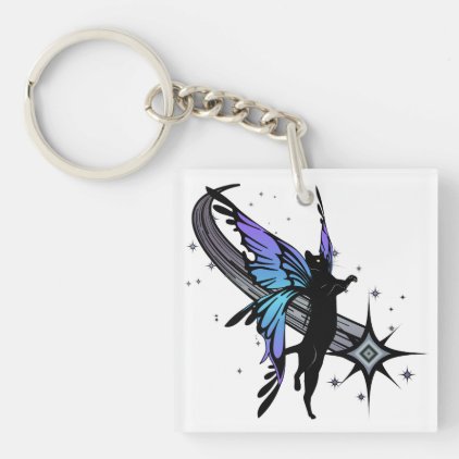 Cosmic Cat Star Keychain