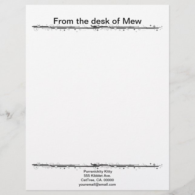 Cosmic Cat Star Letterhead (Front)