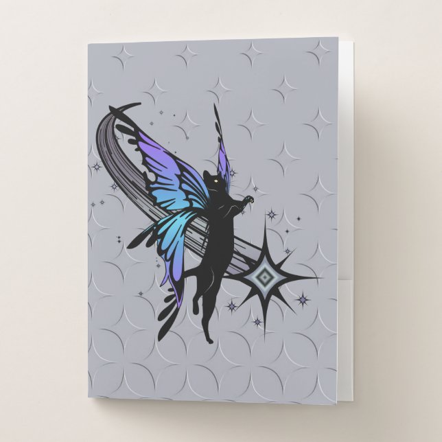 Cosmic Cat Star Pocket Folder (Front)