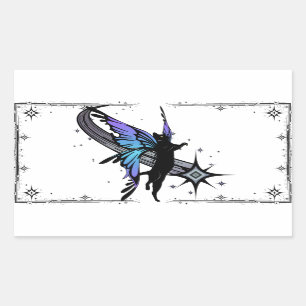 Cosmic Cat Star Rectangular Sticker