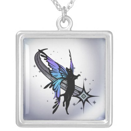 Cosmic Cat Star Silver Plated Necklace