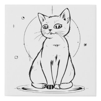 Cosmic Cat Wall Art, Mystical Cat Canvas Print,