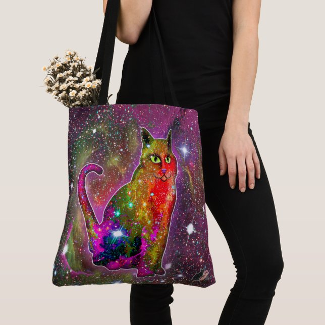 Cosmic Cat Zeta Tote Bag (Close Up)