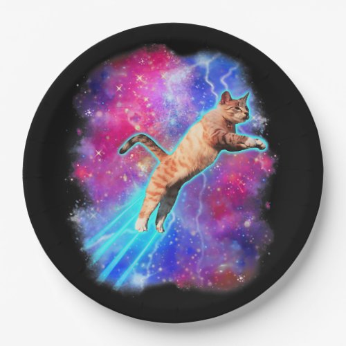Cosmic Cats Funny Outer Space Tee Galaxy Kitty Kit Paper Plates