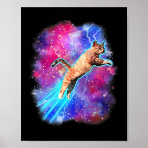 Cosmic Cats Funny Outer Space Tee Galaxy Kitty Kit Poster