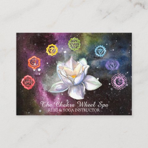  Cosmic Celestial Chakra Symbols Cosmos Lotus Business Card