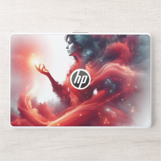 Cosmic Celestial Goddess Abstract Red Cloud Galaxy HP Laptop Skin