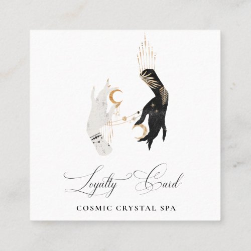  Cosmic Celestial Hands Palm Leaves QR Rewards  Loyalty Card