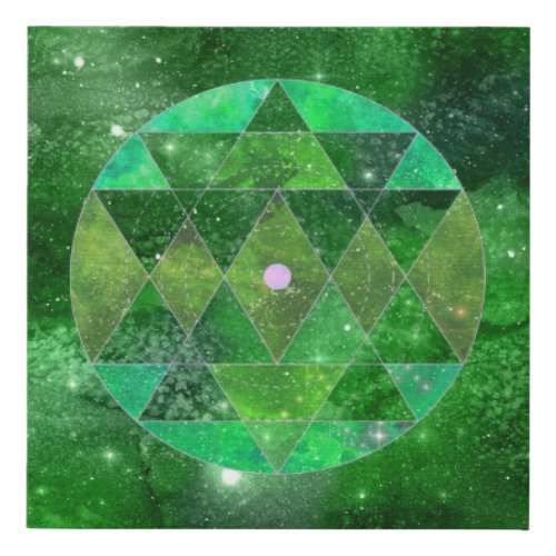 Cosmic Celtic Mandala Watercolor Sacred Geometry Faux Canvas Print
