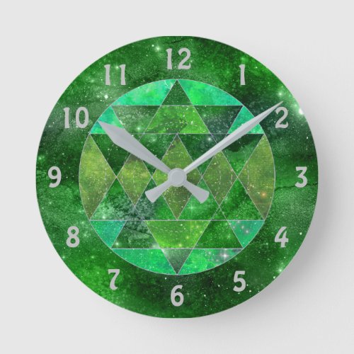 Cosmic Celtic Mandala Watercolor Sacred Geometry Round Clock