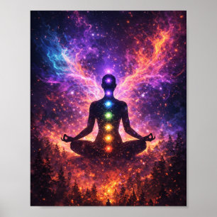 Cosmic Chakra Meditation Poster