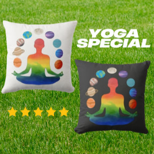 Cosmic Chakra Meditation   Spiritual Energy Yoga  Throw Pillow