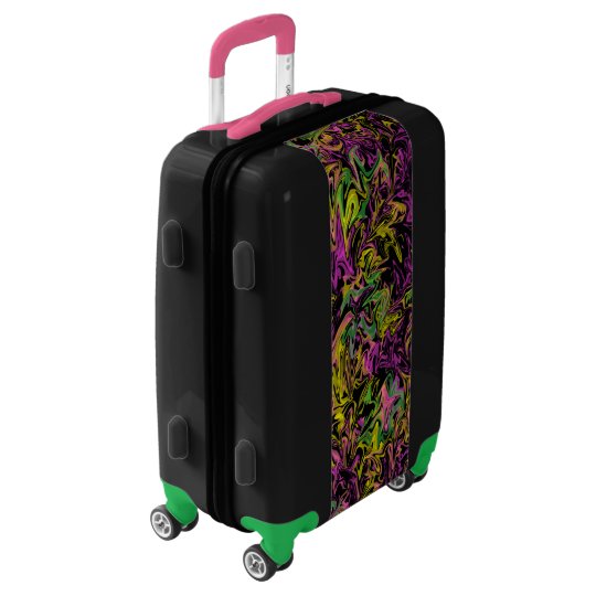 pink and green suitcase