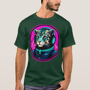 Cosmic Cheetah Galactic Astronaut Animals Neon Pin T-Shirt