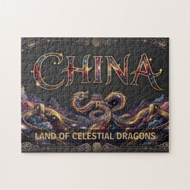 Cosmic China Dragon Great Wall Jigsaw Puzzle (Horizontal)