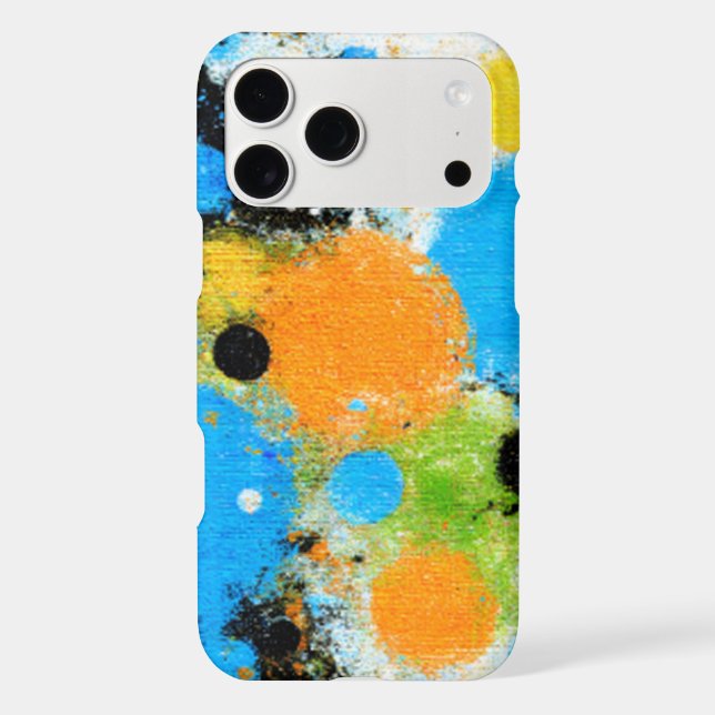 Cosmic Chromatic Splatter: Abstract Orbit Iphone Case (Back)