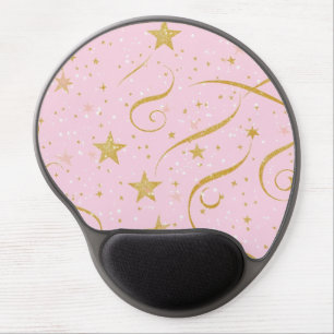 Cosmic Click – Pink & Gold Star Mousepad