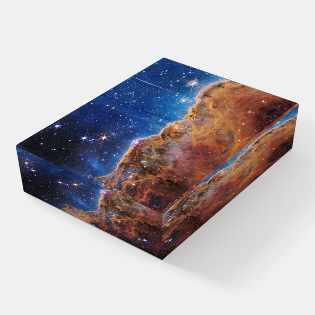 Cosmic Cliffs Carina Nebula James Webb Telescope Paperweight (Angled)