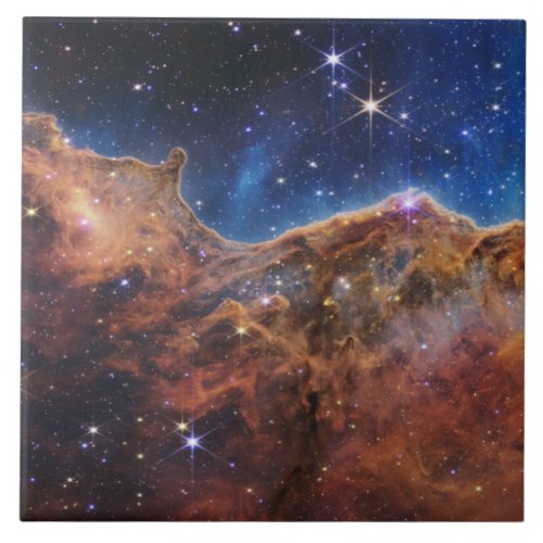 Cosmic Cliffs Carina Nebula Space Webb Telescope  Ceramic Tile