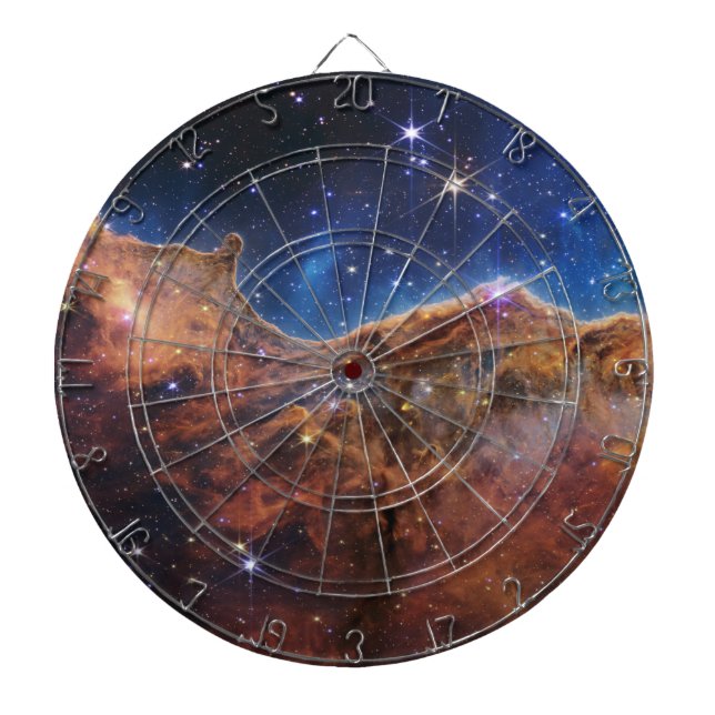 Cosmic Cliffs Carina Nebula Space Webb Telescope  Dart Board (Front)