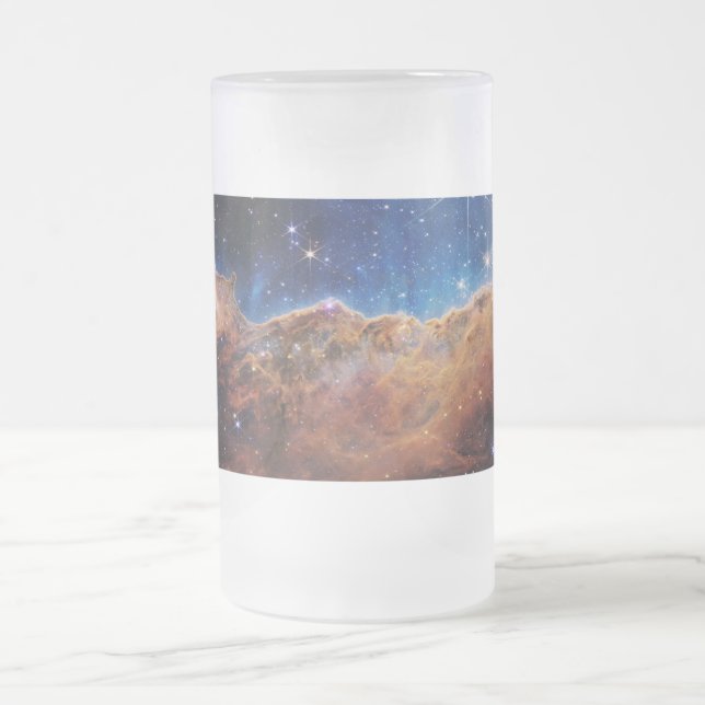 Cosmic Cliffs Carina Nebula Space Webb Telescope  Frosted Glass Beer Mug (Center)
