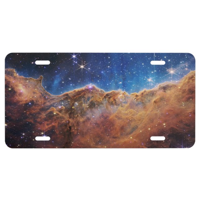 Cosmic Cliffs Carina Nebula Space Webb Telescope  License Plate (Front)